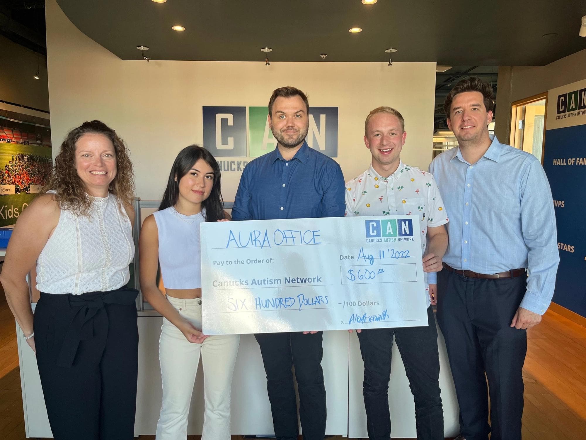 Donation to Canucks Autism Network